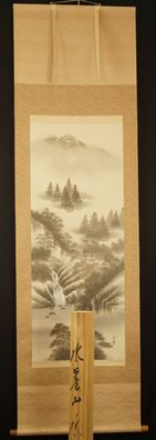 Landschaft Japanisches Rollbild Malerei Kakemono hanging scroll painting 5407