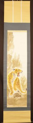 Tiger Japanisches Rollbild Malerei Kakemono hanging scroll painting 5644