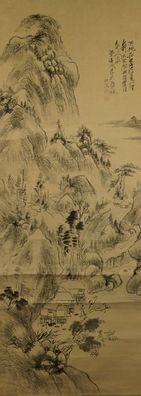 Landschaft Japanisches Rollbild Bildrolle Kakemono Gemälde Malerei XXL 5062