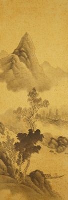 Landschaft Japanisches Rollbild Bildrolle Kunst Art Kakemono Gemälde Meiji 5017