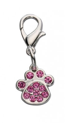 Anhänger Schlüsselanhänger Taschenanhänger Zipper Hund Pfote Pink Crystal