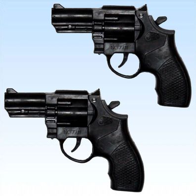 2 x Ratterpistole Polizeipistole knattern Revolver Kostüm Polizist Gangster