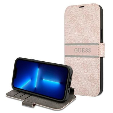 Handyhülle Guess iPhone 13 Pro Case Kunstleder Bookcase pink rosa