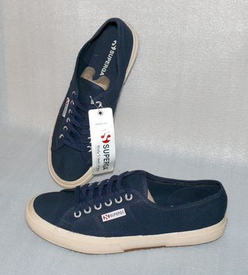 Superga 2750 COTU Classic Canvas Schuhe Freizeit Sneaker 36 UK3,5 Navy Creme