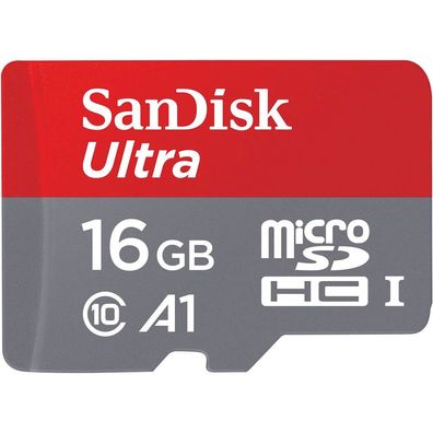 SanDisk Speicherkarte 16 GB Ultra microSD HC Card Class 10