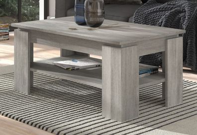 Couchtisch Wohnzimmer Tisch Beistelltisch Sofatisch grau Ablage Titan 100 x 60