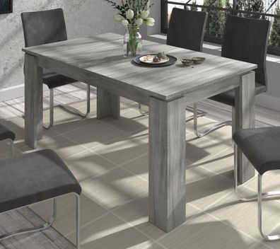 Esstisch Esszimmer Tisch grau Ausziehtisch 160 - 200 cm Küchentisch bis 8 Titan