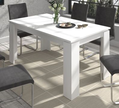 Esstisch Esszimmer Tisch weiß Ausziehtisch 160 - 200 cm Küchentisch bis 8 Titan