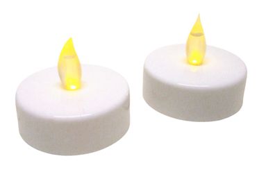 Jumbo LED-Teelichte 2er-Set mit Batterien Kerze elektrische Teelichter Kerzen