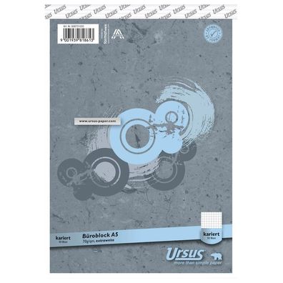 Ursus Briefblock DIN A5 kariert 50 Blatt, perforiert, 70g/ m² weiß