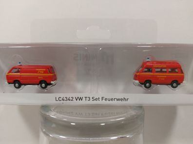 Lemke Minis LC4342 VW T3 2er Set Feuerwehr , Spur N, 1:160, Neuheit