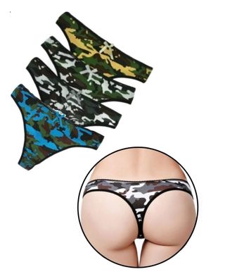 Damen G-String Army Unterhose Slip Unterwäsche Panties Camouflage M L XL