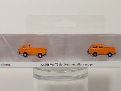 Lemke Minis LC4356 VW T3 2er Set Pritsche Kommunal , Spur N, 1:160, Neuheit