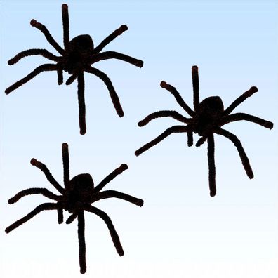3 große haarige Spinne Dekoration Spinnen Spiders zum Erschrecken Scherzartikel