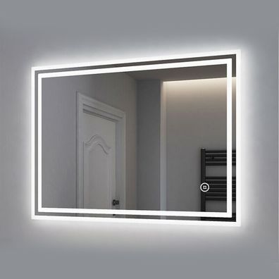 LED Badspiegel 80x60 cm 60x80 cm mit Touch LED Dimmbar Warm + Kaltweiß Spiegel