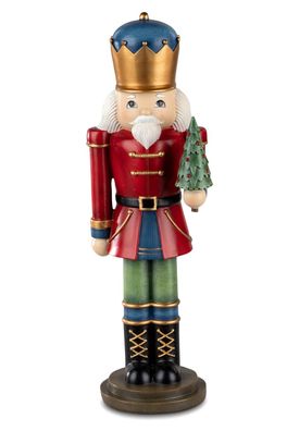 Große Dekofigur Nussknacker | Weihnachtsfigur Figur Weihnachtsdeko Winter 38 cm
