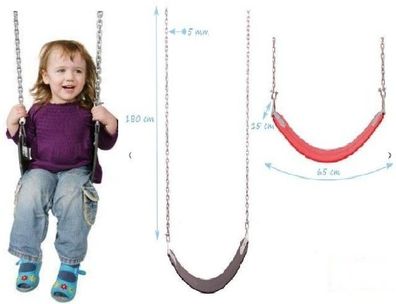 Elastische Kinderschaukel Schaukelsitz Kindersitz mit Kette 1,80m Flexibel