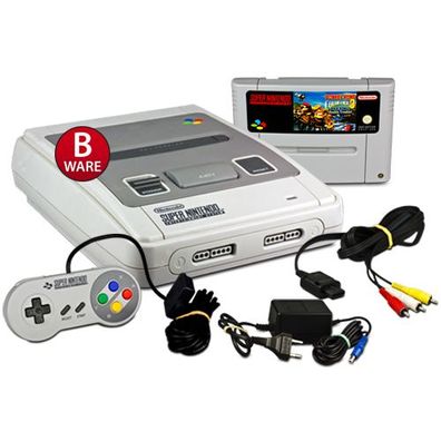Original SUPER Nintendo - SNES Konsole (#B-Ware) + ALLE KABEL + Original Controlle...