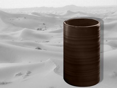 Sahara Nussbraun Zahnputzbecher Keramik in Rillen-Design
