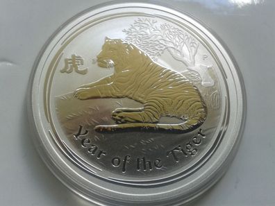 1$ 2010 Australien Lunar Tiger 1 Unze Silber 999er 1 Dollar 2010 Australien Tiger