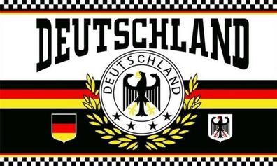 XXL Flagge Deutschland 2 Lorbeerkranz 250x150 cm mit 3 Messingösen