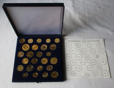 schönes Etui mit 25 Münzen "Das goldene" Münzgeld aus aller Welt (105372)
