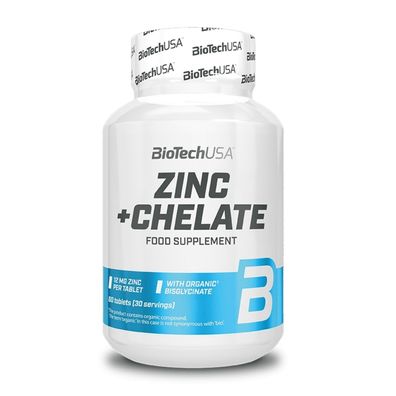 BioTech USA Zinc Chelate | 60 Tabletten | Zink in Chelat-Verbindung Cynk | Nahrung...