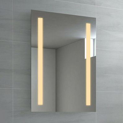LED Badspiegel 60x80 cm 80x60 cm mit Beschlagfrei Touch Uhr Badezimmerspiegel