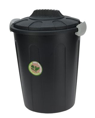 Universal Maxitonne mit Deckel 23 L - schwarz - Allzweck Müll Tonne Abfall Eimer