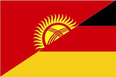 Aufkleber Fahne Flagge Kirgisistan - Deutschland in verschiedene Größen