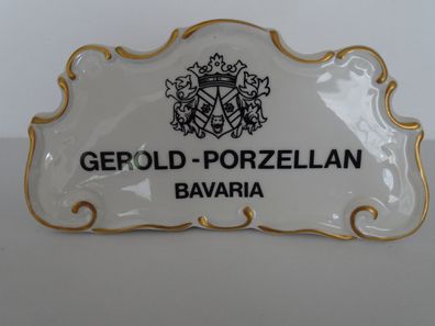 alte Porzellanaufsteller Schild Bodenmarke Gerold Porzellan Bavaria