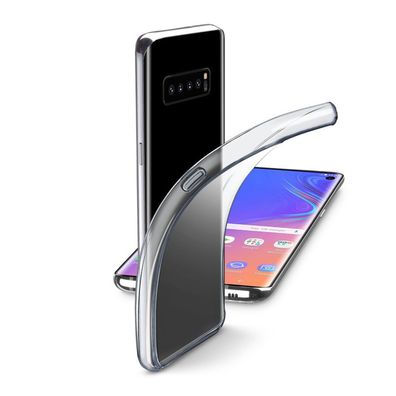 Cellularline Fine Klare Schutzhülle für Samsung Galaxy S10 Silikon Case Cover