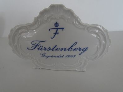 alter Porzellanaufsteller Schild Bodenmarke Manufaktur Fürstenberg 1747
