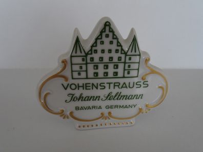 Porzellanaufsteller Schild Bodenmarke Manufaktur Vohenstrauß Johann Seltmann Bavaria