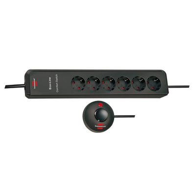Eco-Line Comfort Switch Steckdosenleiste 6-fach anthrazit 2m H05VV-F 3G1,5