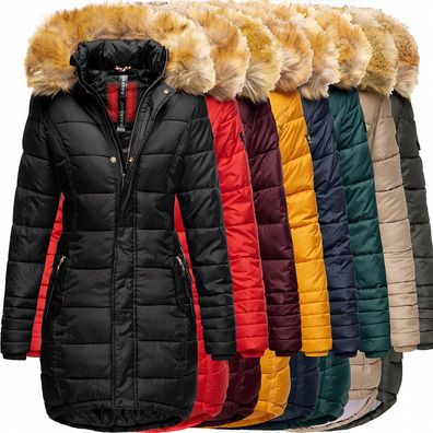 Navahoo PAPAYA Damen Winter Jacke Steppjacke Mantel Parka Kapuze Warm Gefüttert