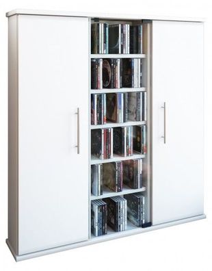 VCM CD-DVD-Turm Santo für 450 CDs Weiß