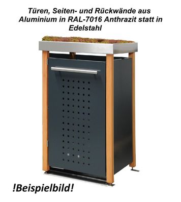 Müllbox Typ-LW, 1x 120l, Türfarbe Anthrazit Anthrazit Aluminium ...