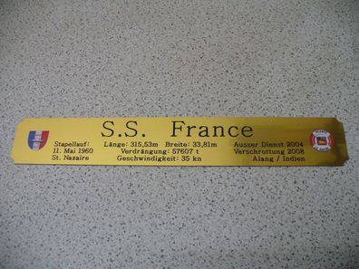 Namensschild für Modellständer mit Daten - S.S. France