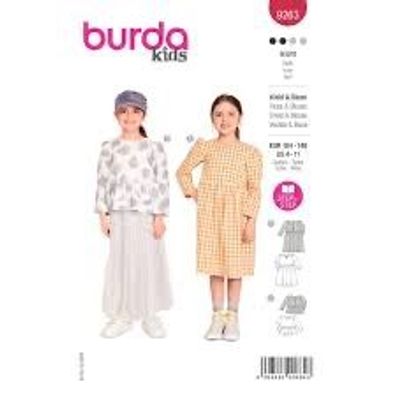 burda style Papierschnittmuster Kleid und Oberteil mit Raffungen #9263