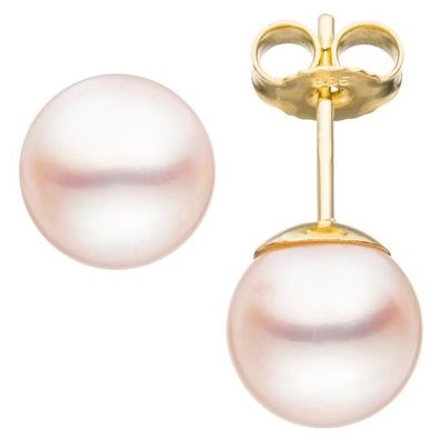 Ohrstecker 585 Gold Gelbgold 2 Akoya Perlen 8,5 mm