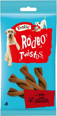Frolic Rodeo Twistos Hundesnacks Hundeleckerli mit Rind, 1 Beutel (1x 6 Stück)