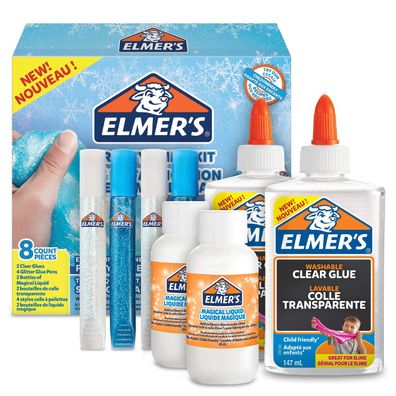 Elmer's Frosty Slime Kleber-Kit, Klarer Kleber, Glitzer-Klebestifte & Magische ...