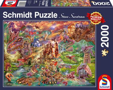 Puzzle - Der Schatz der Drachen (2000 Teile) Erwachsenenpuzzle Stan