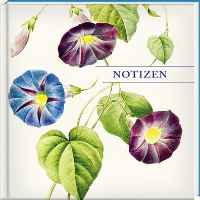 Notizbuch Prunkwinde Notizbuch mit floralem Kupferstichmotiv und Le