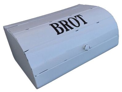 Brotkasten antikweiß emailliert Shabby Frischhaltebox Brotbox Vorratsdose 40cm