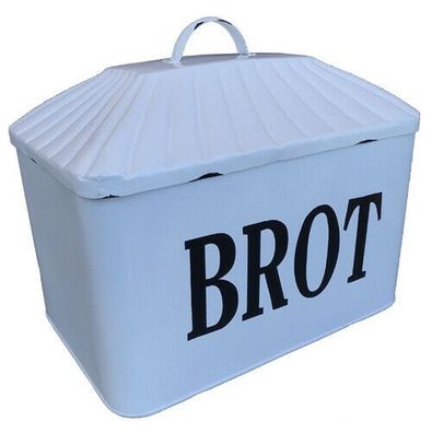 Brotbox Brotkasten Shabby Chic Vorratsdose weiß lackiert mit Aufschrift BROT