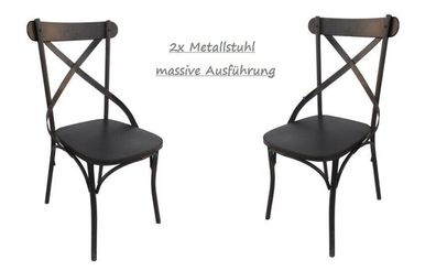 2x Stuhl Schreibtischstuhl dunkelrostfarbend Metallstuhl komplett Metall H88cm