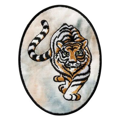 Jeanspatch Tiger, Batik grau Monoquick