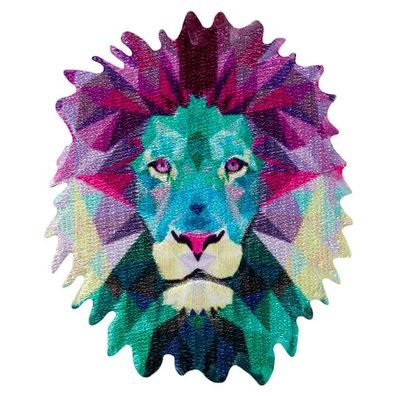 Löwenkopf, 3D, farbig Monoquick